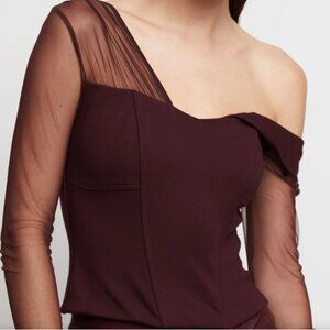 Bailey 44 Faith Ponte Knit Bustier Top in Burgundy, 6